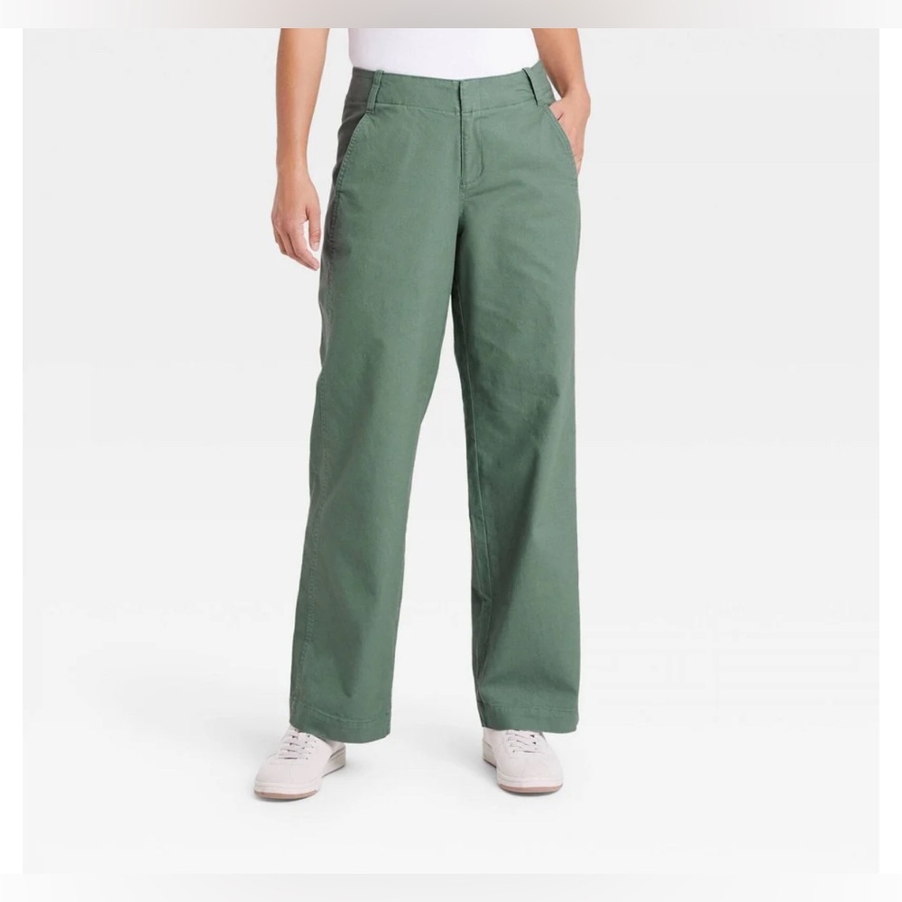 A New Day Women’s Green Mid-Rise Straight Leg Chino Size 14